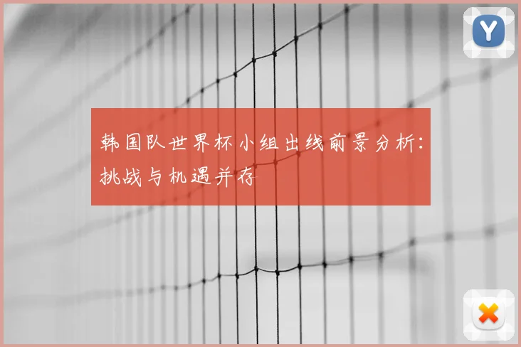 韩国队世界杯小组出线前景分析:挑战与机遇并存